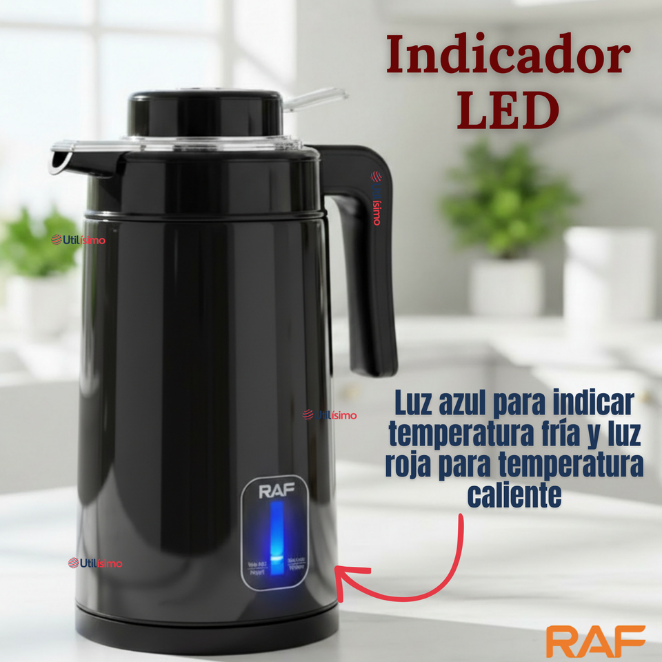 Termo Hervidor Eléctrico RAF 1360W 2 Litros Negro