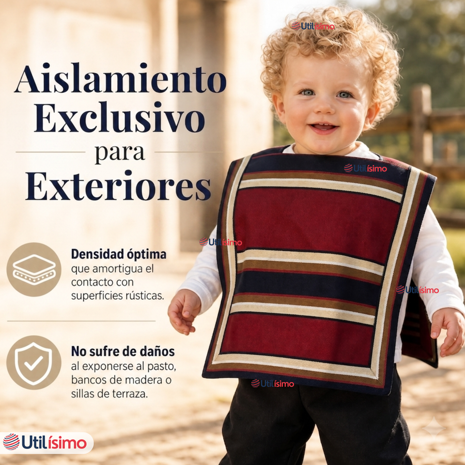 Manta Poncho Huaso Niño Baile Cueca Fiestas Patrias