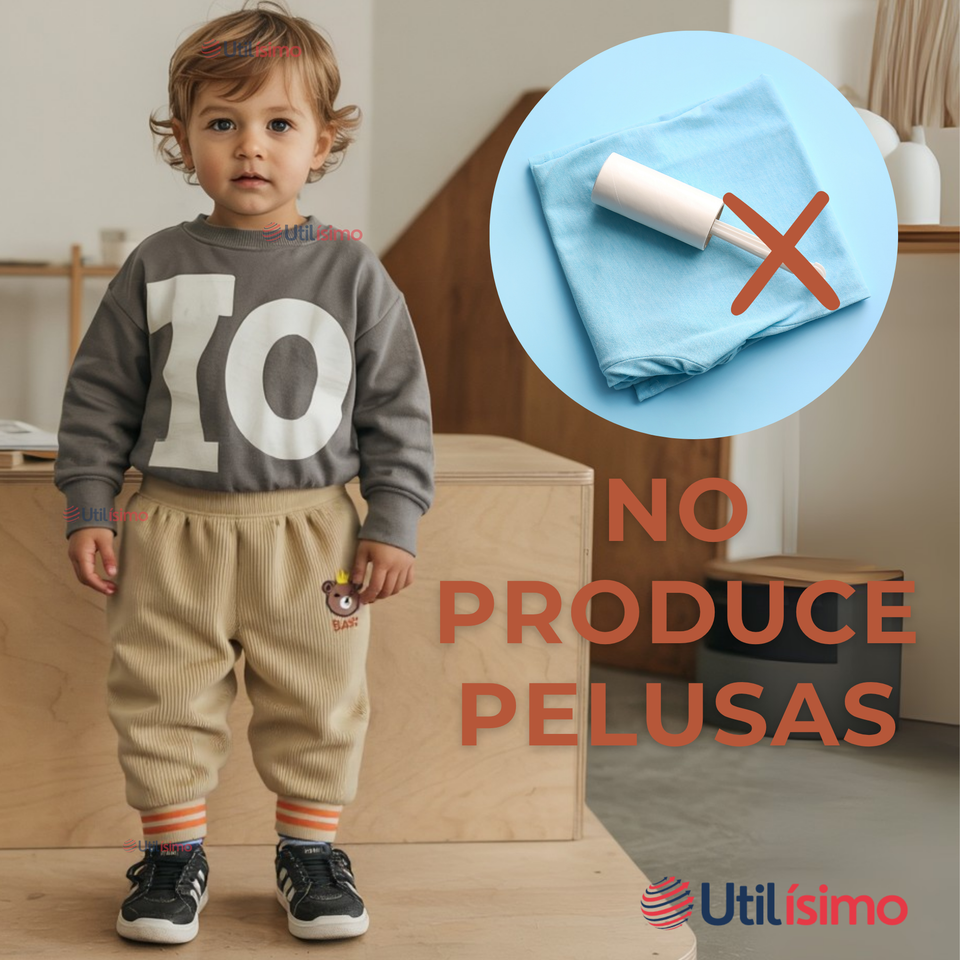 Buzo Cotelé Bebé Niño Forrado en Polar Beige Pantalón