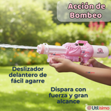 Pistola Lanza Agua Dinosaurio Color Rosado Juguete 40cm Niña