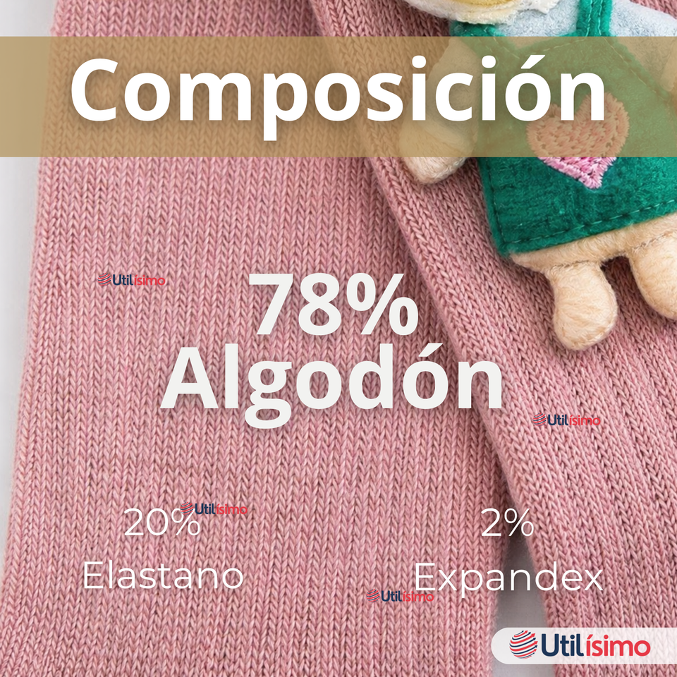 Pack 3 Pantys 3D Osito Tejida Niña Ballerina 78% Algodón Premium Surtidas