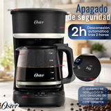 Cafetera de goteo Oster® de 12 tazas programable con filtro reutilizable Negro BVSTDCP121B