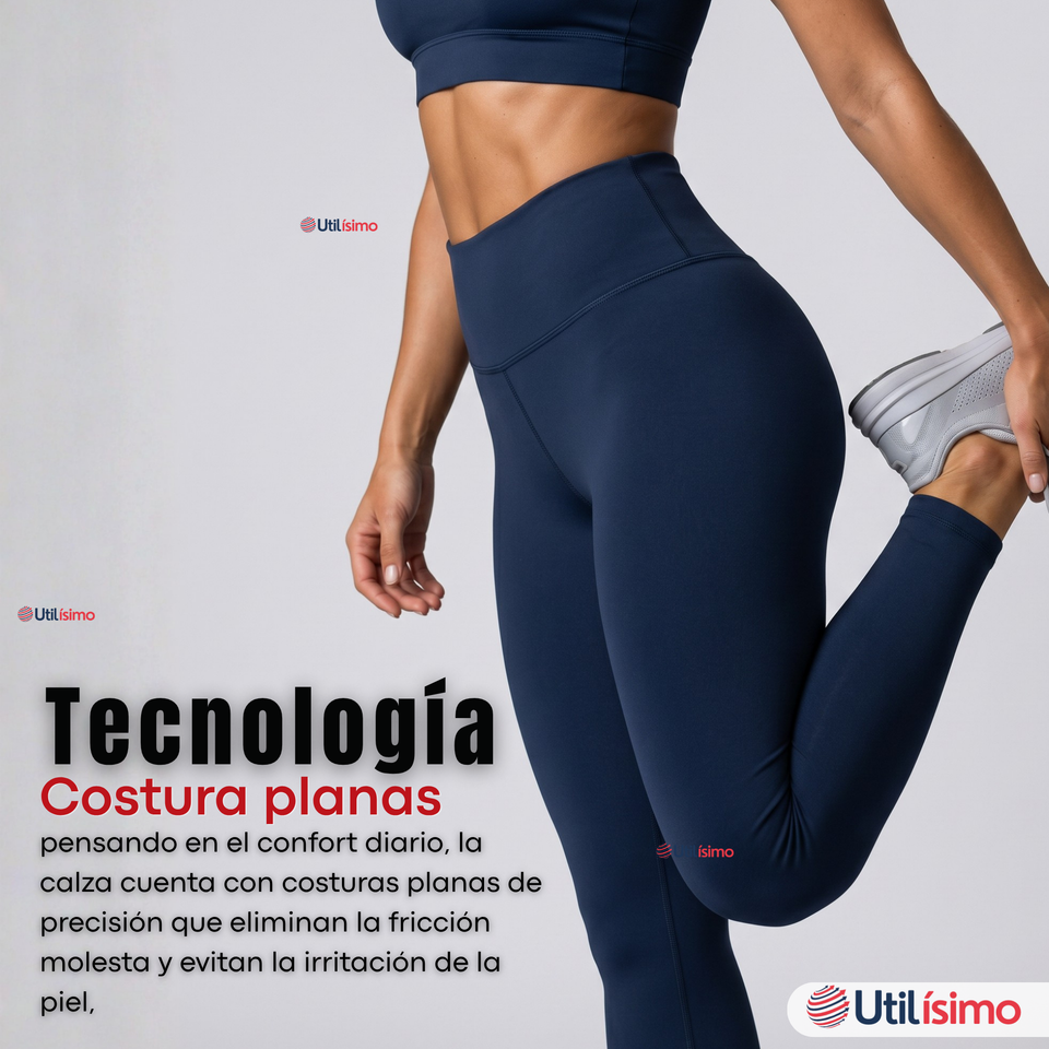 Calza Polar Con Chiporro Térmica Mujer Elásticada Navy Blue