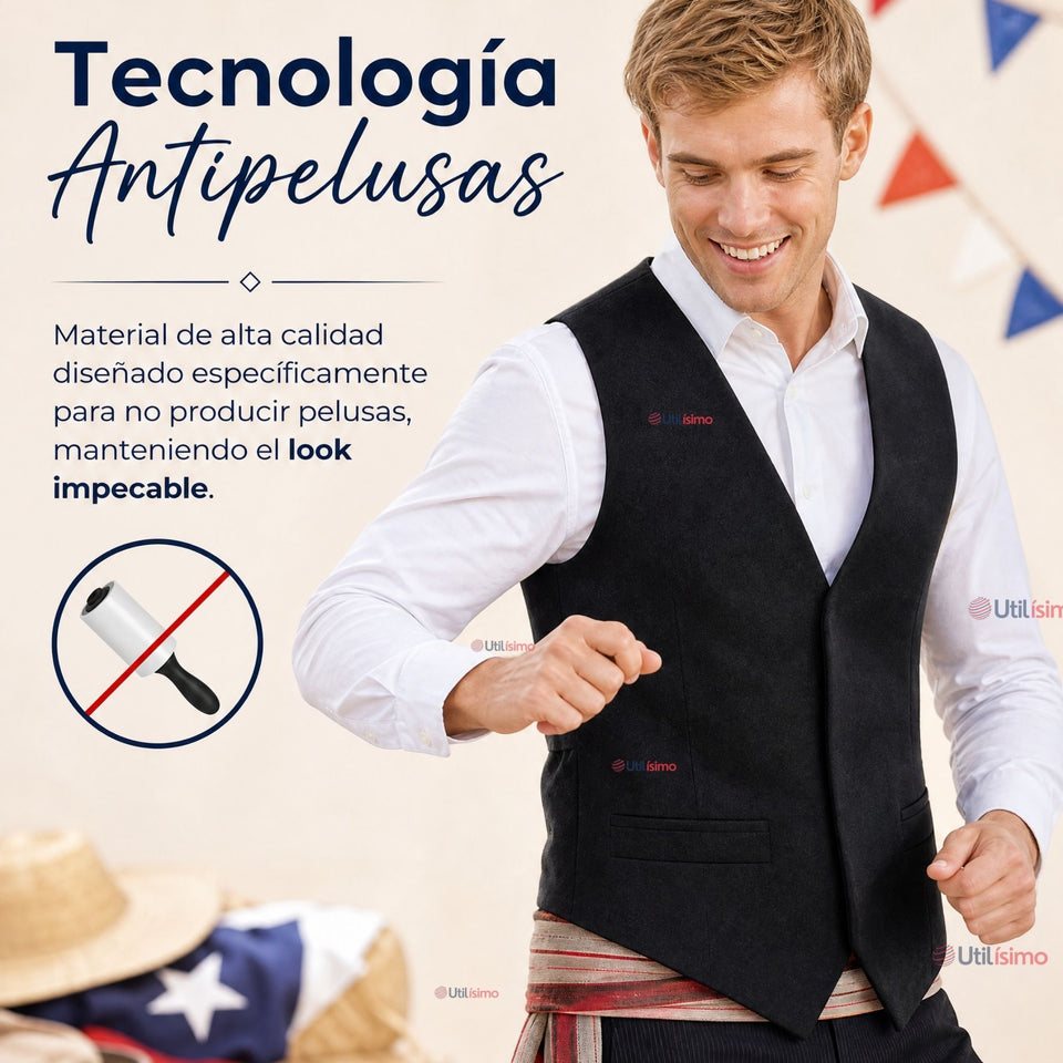 Chaleco Bolero Negro Tradicional Hombre Fiestas Patrias