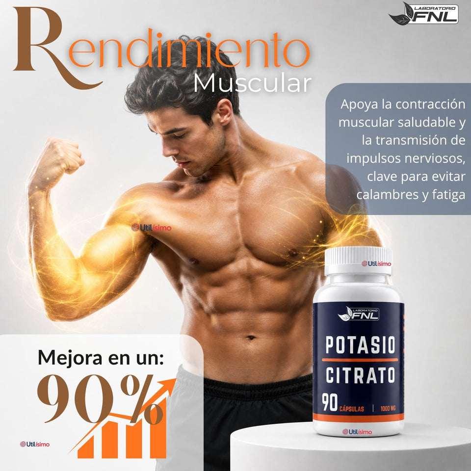Citrato De Potasio 90 Cápsulas FNL Sabor Natural
