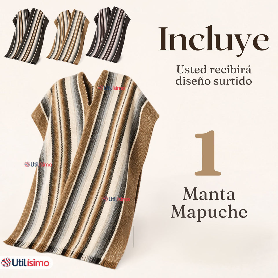 Poncho Manta Mapuche Niño Fiestas Patrias