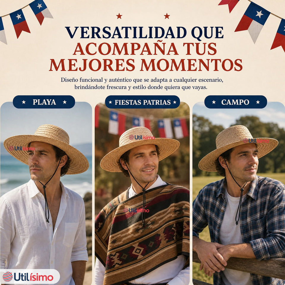 Sombrero Chupalla Huaso Tradicional Fiestas Patrias
