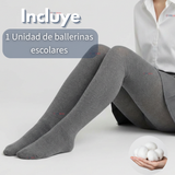 Panty Ballerinas Escolares Niña Algodón Gris