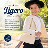 Chaqueta Huaso Niño  Beige Tradicional Fiestas Patrias Chile