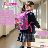 Mochila Escolar Con Ruedas + Estuche + Lonchera 46cm Desmontable Poliéster Fucsia Zootopia Niña
