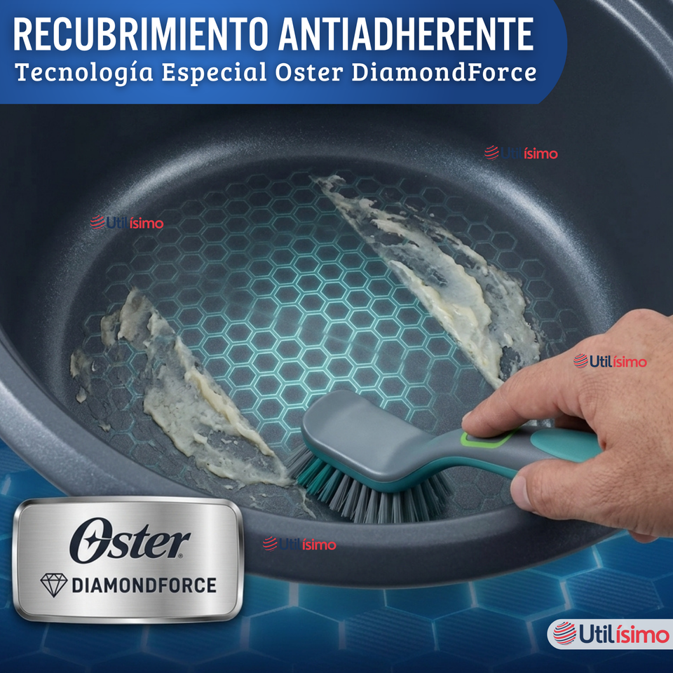 Oster Arrocera, 3 En 1, 12 Tazas Capacidad, Función Sofrito, Vaporera, Recubrimiento Antiadherente Oster DiamondForce,