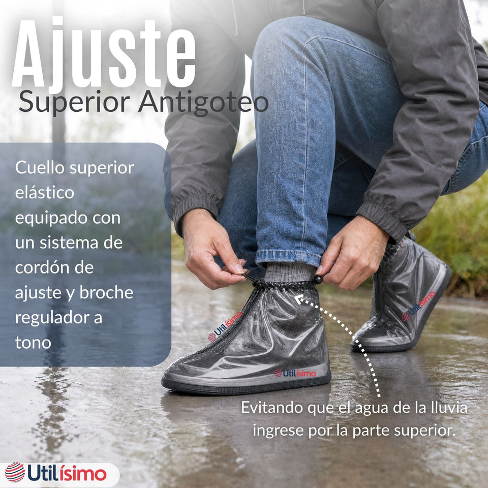 Fundas Cubre Calzado Impermeables Aislante Lluvia Negro Hombre 1 Par