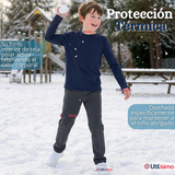Polera Camiseta Polar Azul Primera Capa Escolar Cuello Redondo Manga Larga Niño