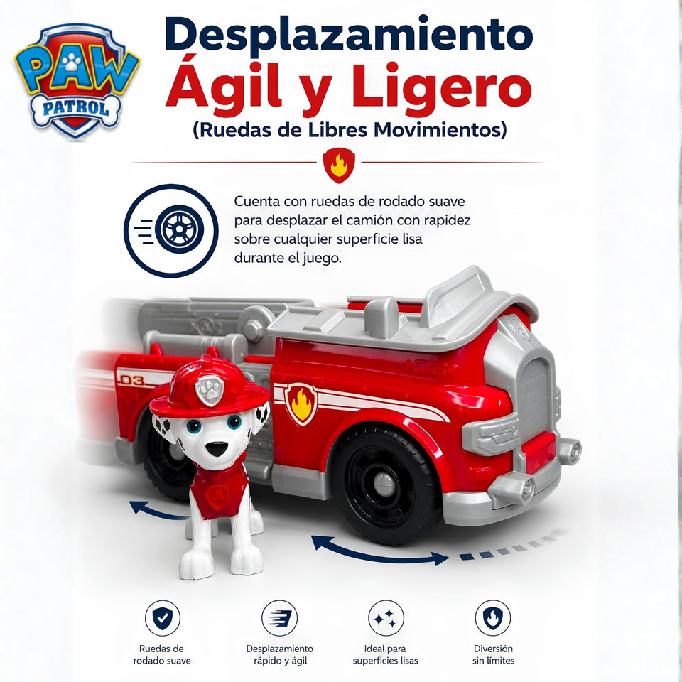Camión de bomberos Marshall Paw Patrol con Figura Juguete Niño
