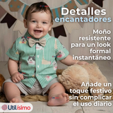 Conjunto de Vestir Camisa Con Lazo Y Pantalón Corto Algodón Niño