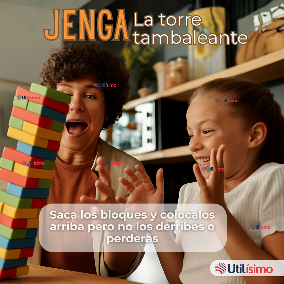 Jenga Juego De Mesa 48 Piezas Multicolor Madera Original