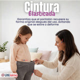 Calza Palazzo Niña Polar Con Chiporro Elasticada Térmica Gris Melange