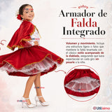 Traje Tirana Diablada Rojo 3 Piezas Niña Baile Típico Fiestas Patrias