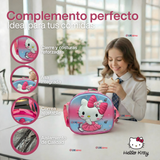 Mochila Escolar Hello Kitty Con Ruedas Desmontables + Estuche + Lonchera Niña Poliéster Pink
