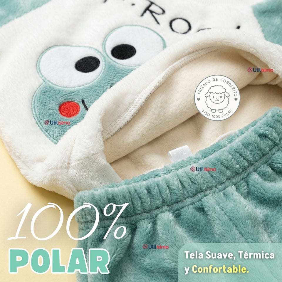 Conjunto Buzo Polerón Frizado Niños Bebes Corderito Liso 2 Piezas