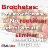 Pack 45 Piezas Brochetas Para Anticuchos Pinchos Bambú Palillos 35cm