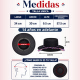 Sombrero Huaso Negro Tradicional Bandera Chile Fiestas Patrias