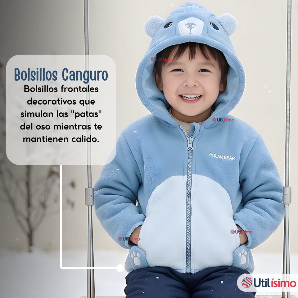 Polerón Polar Con Capucha Invierno Bebé Niño Arctic Bear