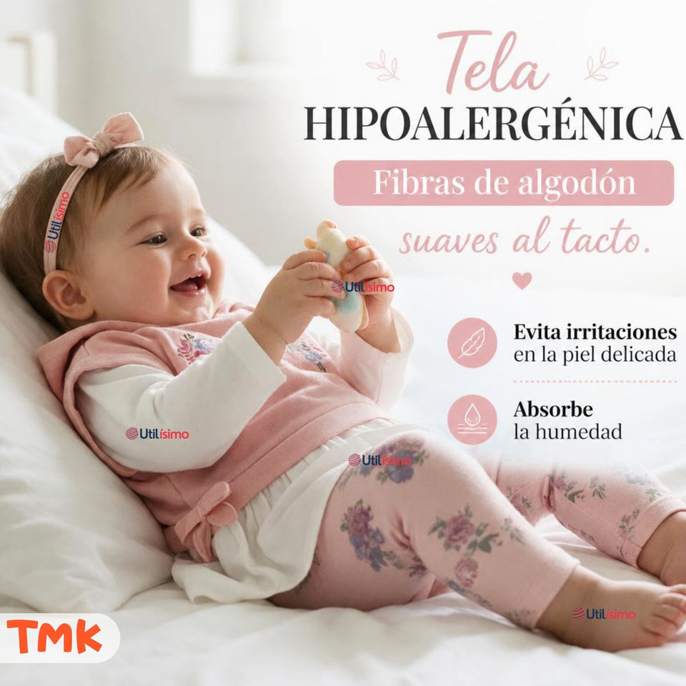 Conjunto 2 Piezas Polerón con Capucha y Pantalón 100% Algodón Bebé Niña Tedmimak Sweet flowers