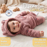 Buzo Polerón Conjunto Polar Niña Capucha Orejitas Rosa