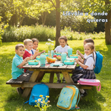Set Fiambrera Tupper + Vaso Para Niños y Niñas Colores Varios Infantiles