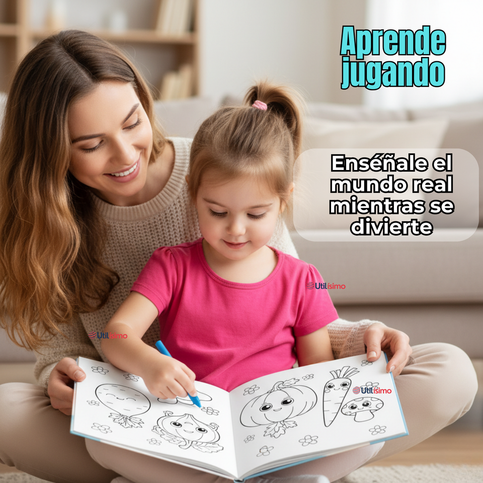 Libro Para Colorear Pintar  Educativo Con Stickers Diseños Surtidos
