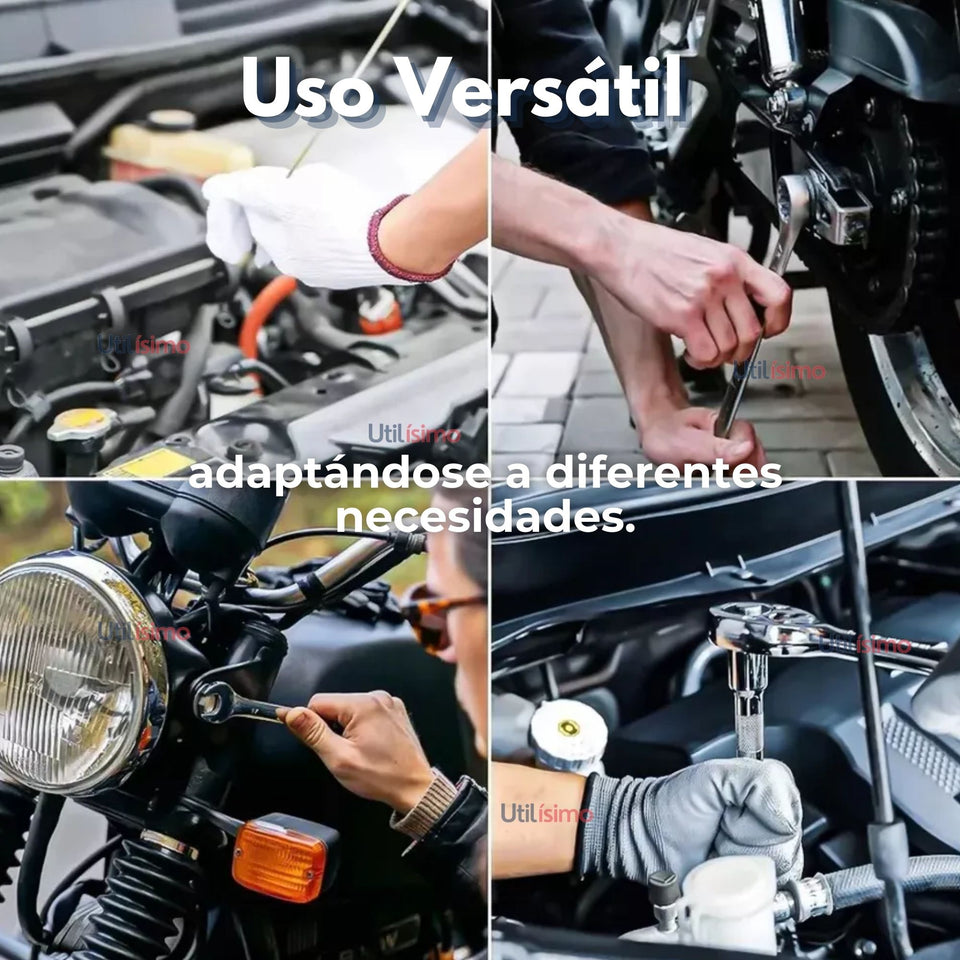 Juego Dados 40 Piezas 1/4 y 3/8 Chicharra para Bicicleta Moto Auto