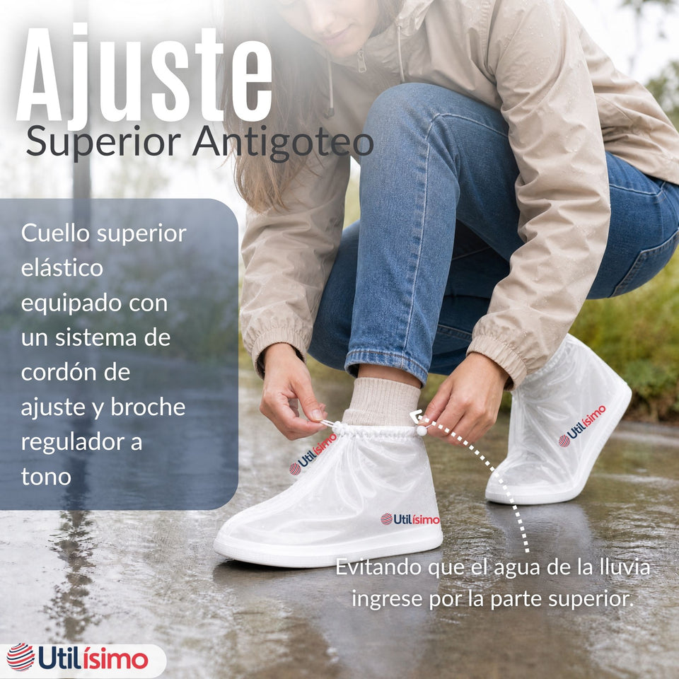 Fundas Cubre Calzado Impermeables Aislante Lluvia Blanco Mujer 1 Par