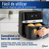 Freidora de aire digital Oster® con recubrimiento Oster® DiamondForce, 4L de capacidad, CKSTAF40WDDF 1300W