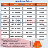 Pack 3 Trajes Nortinos Niña 3 piezas Naranja Baile Típico Fiestas Patrias