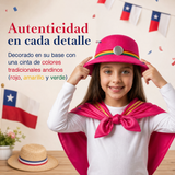 Sombrero Nortino Niña Gorro Fucsia Baile Típico Fiestas Patrias