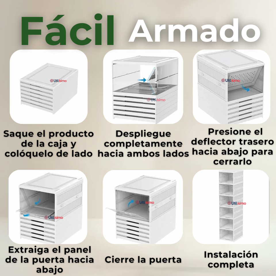 Zapatera Plegable Organizador Apilable 6 Niveles Blanco
