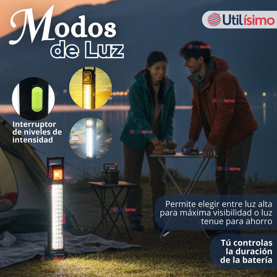 Lampara Luz De Emergencia Focos 48 Led Carga Híbrida Solar USB 30W