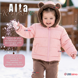 Parka Osito Con Capucha Manga Larga Rosado Niña Infantil
