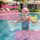 Gorro Gorra Natación Baño Diseño Tiburón Silicona Colores Surtidos 3 Años En Adelante Niña