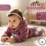 Conjunto 2 Piezas Buzo Pantalón Y Polerón Con Capucha De Algodón Morado Bebé Niña