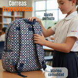 Mochila Escolar Con Estuche 46cm Poliéster Impermeable Niña Juvenil