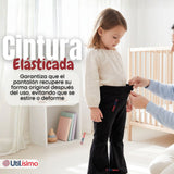 Calza Palazzo Polar Con Chiporro Niña Elasticada Térmica Negra