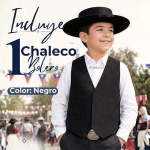 Chaleco Bolero Negro Tradicional Niño Fiestas Patrias