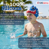 Gorro Gorra Natación Baño Diseño Tiburón Silicona Colores Surtidos 3 años En Adelante Niño
