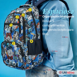 Mochila Escolar Bolso Con Estuche + Lonchera 45Cm Tela Oxford Niño Snowboard
