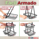 Frutero De Mesa Organizador Multiusos 2 Niveles Negro