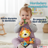 Juguete Peluche Animales Sensorial Con Mordedor Y Sonajero Diseño León Niña y Niño
