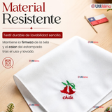 Pack 3 Pañuelos Baile Cueca 36cm Bordado Flor Copihue Algodón Fiestas Patrias