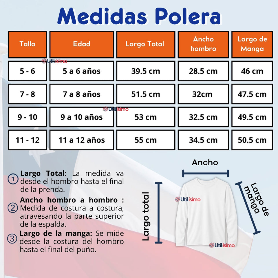Traje Nortino Niña Naranja 4 Piezas Con Polera Baile Típico Fiestas Patrias